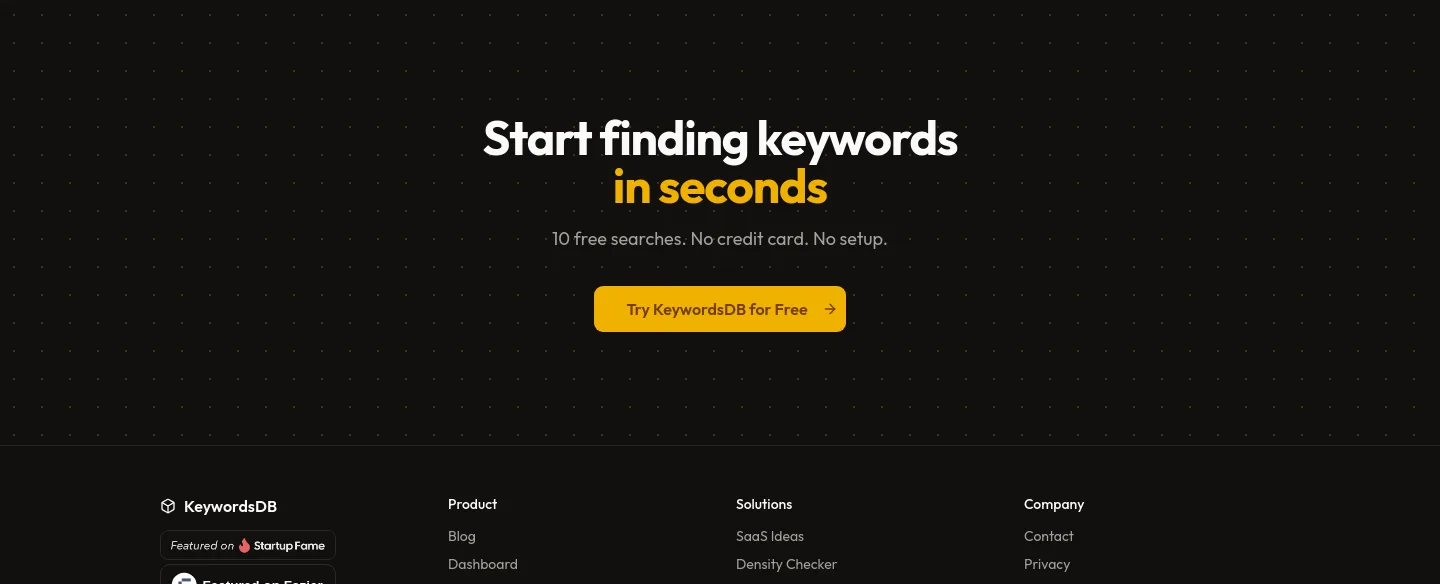 keywordsdb.com CTA section