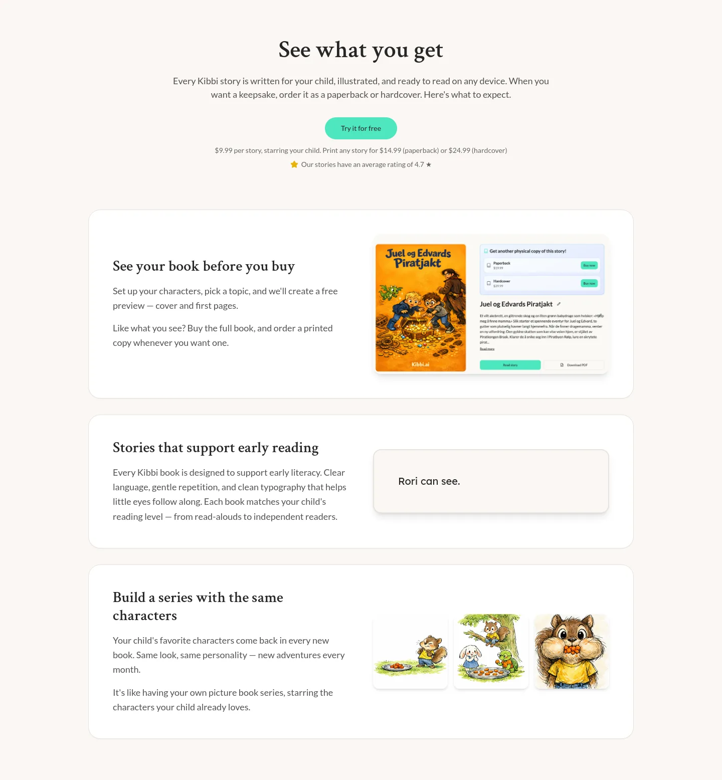 kibbi.ai Pricing section