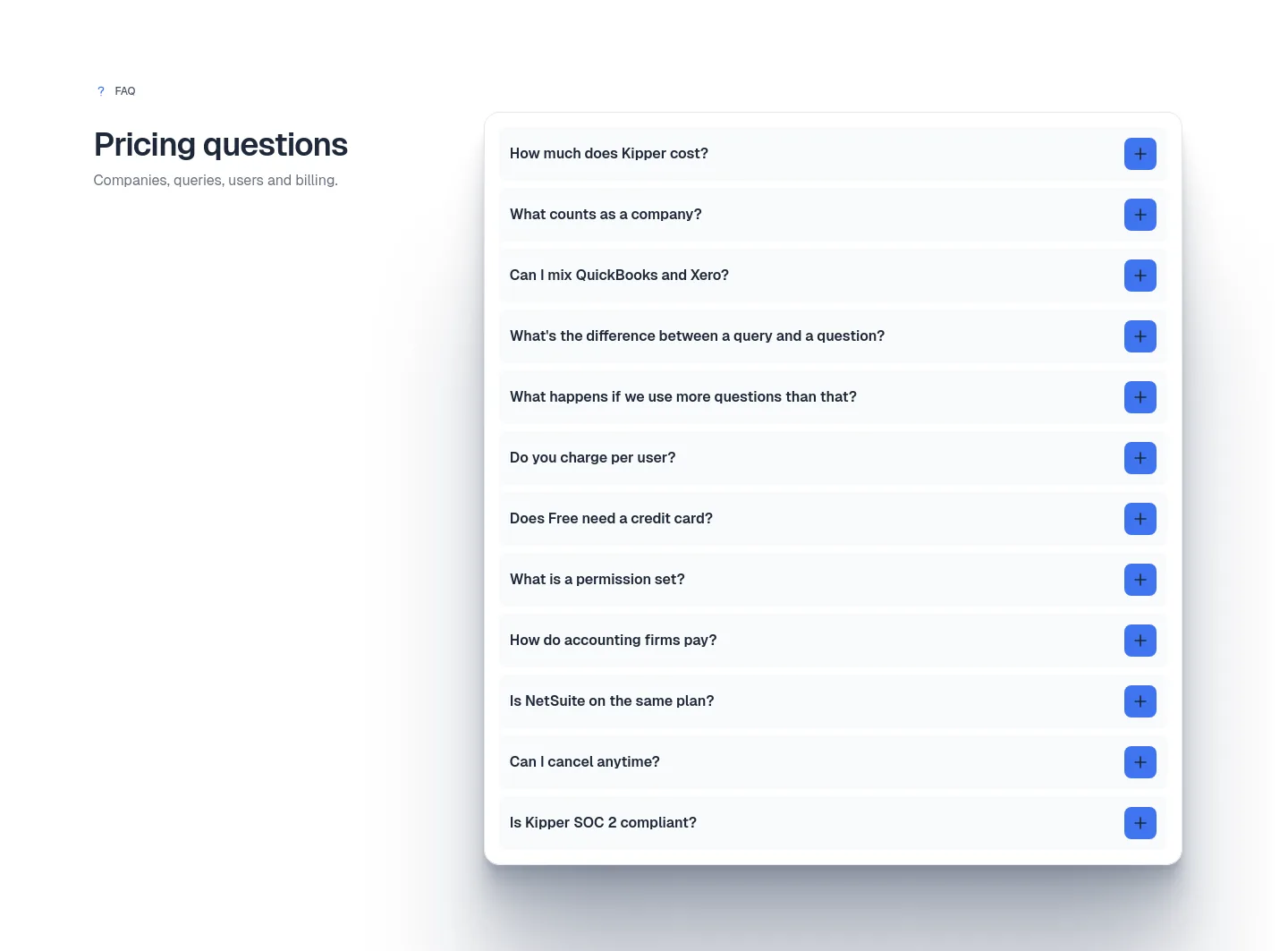 kipper.com FAQ section