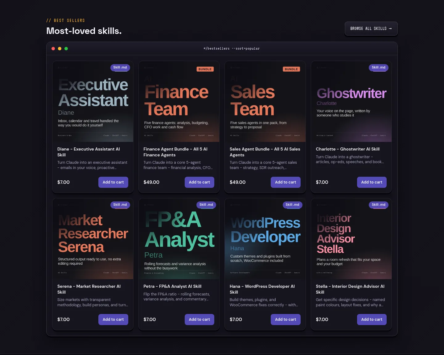 kissmyskills.com Pricing section
