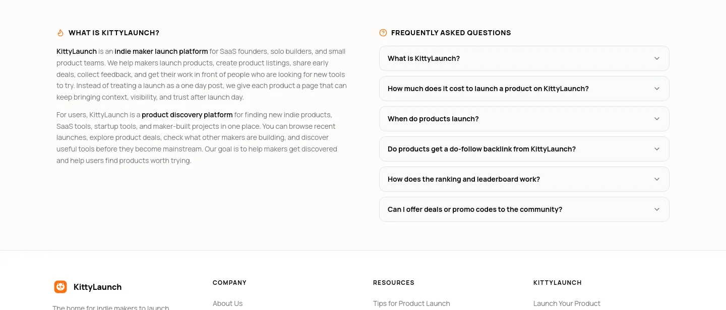 kittylaunch.com FAQ section