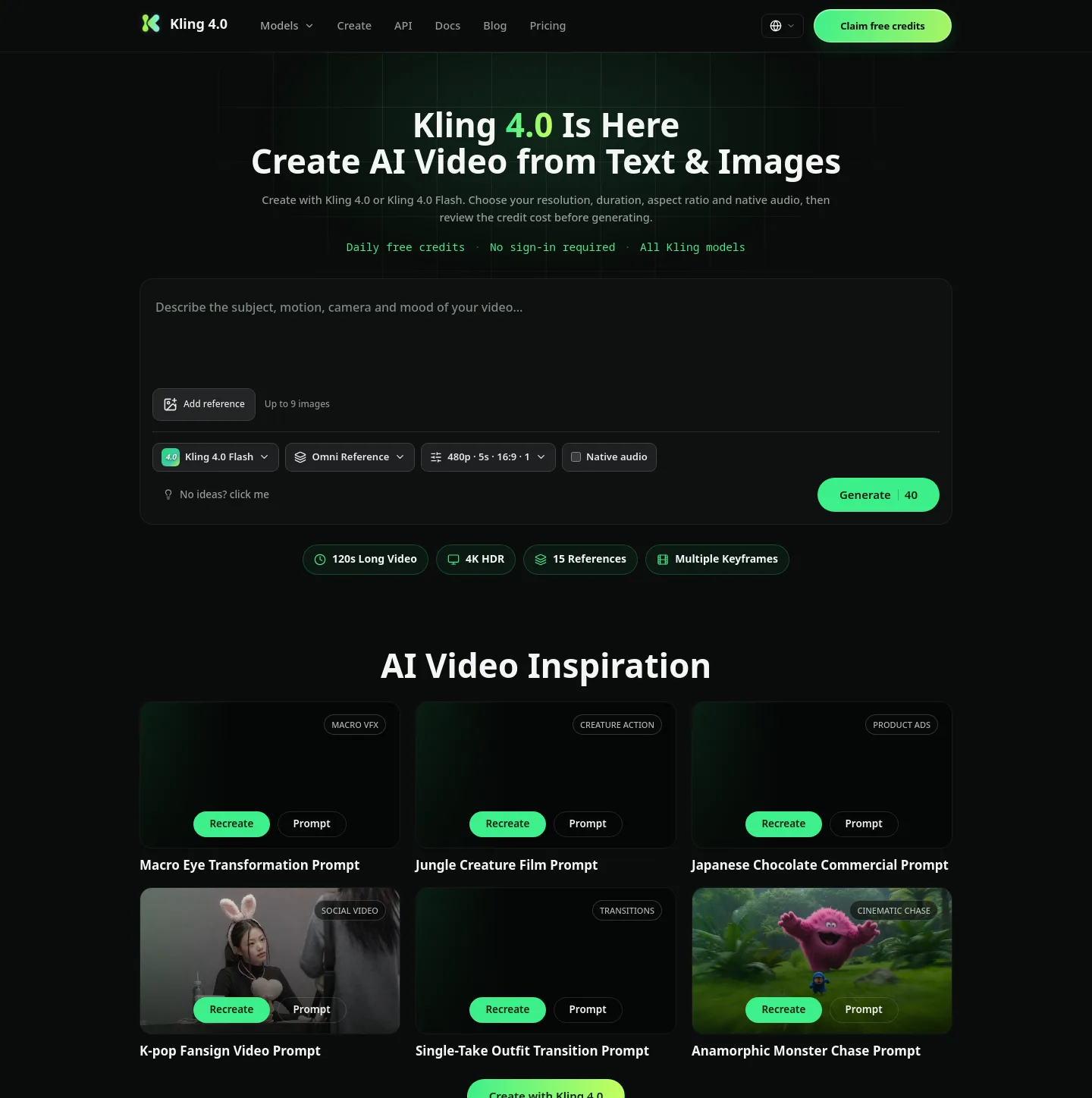 kling-4.ai — Hero + Comparison + FAQ