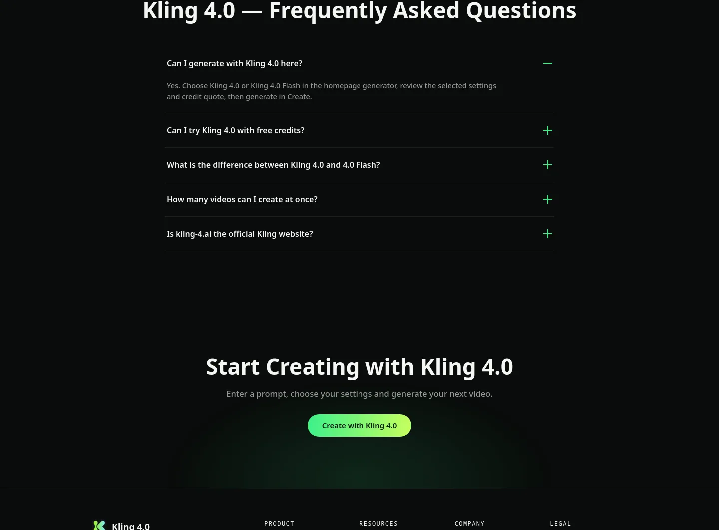 kling-4.ai FAQ section