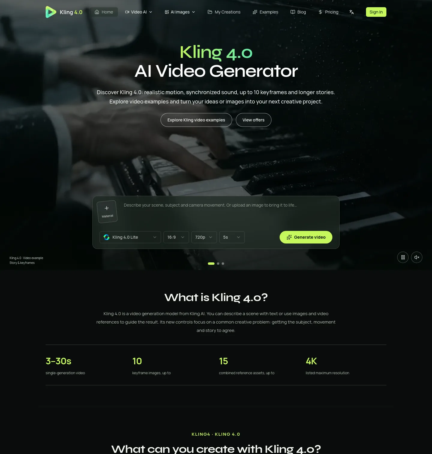 kling4.tv — a real Hero section