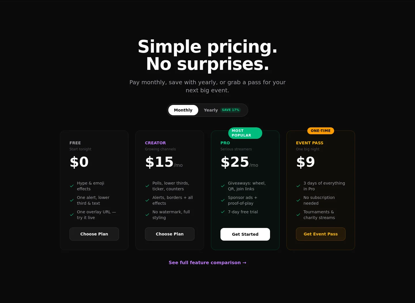 kloot.gg Pricing section