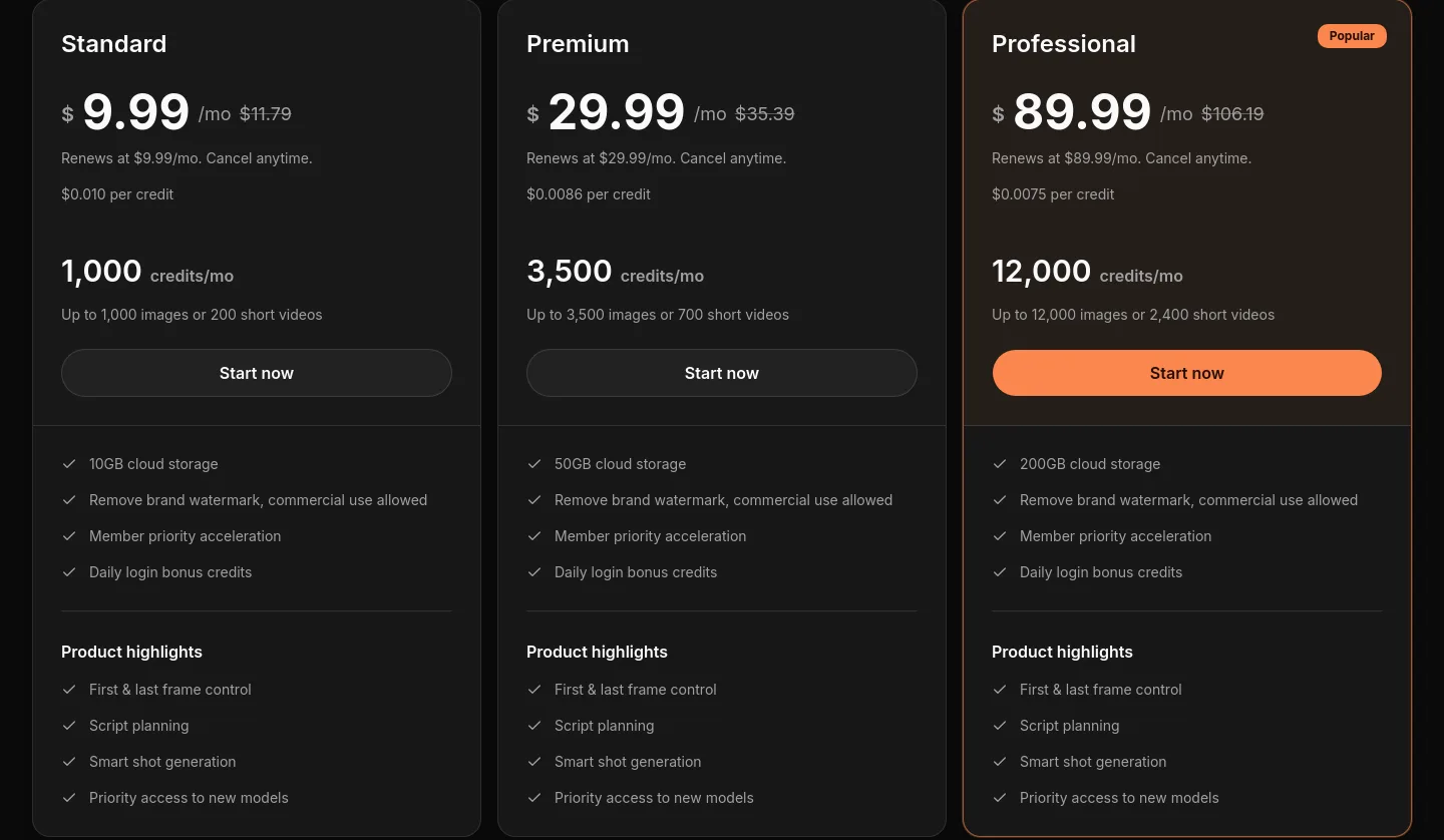 klox.ai — a real Pricing section