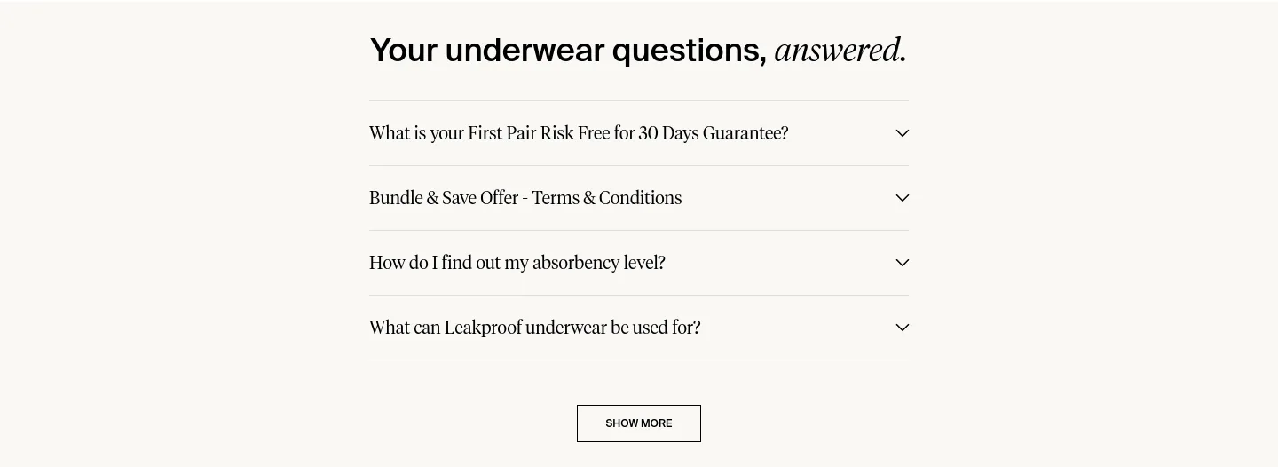 knix.com FAQ section
