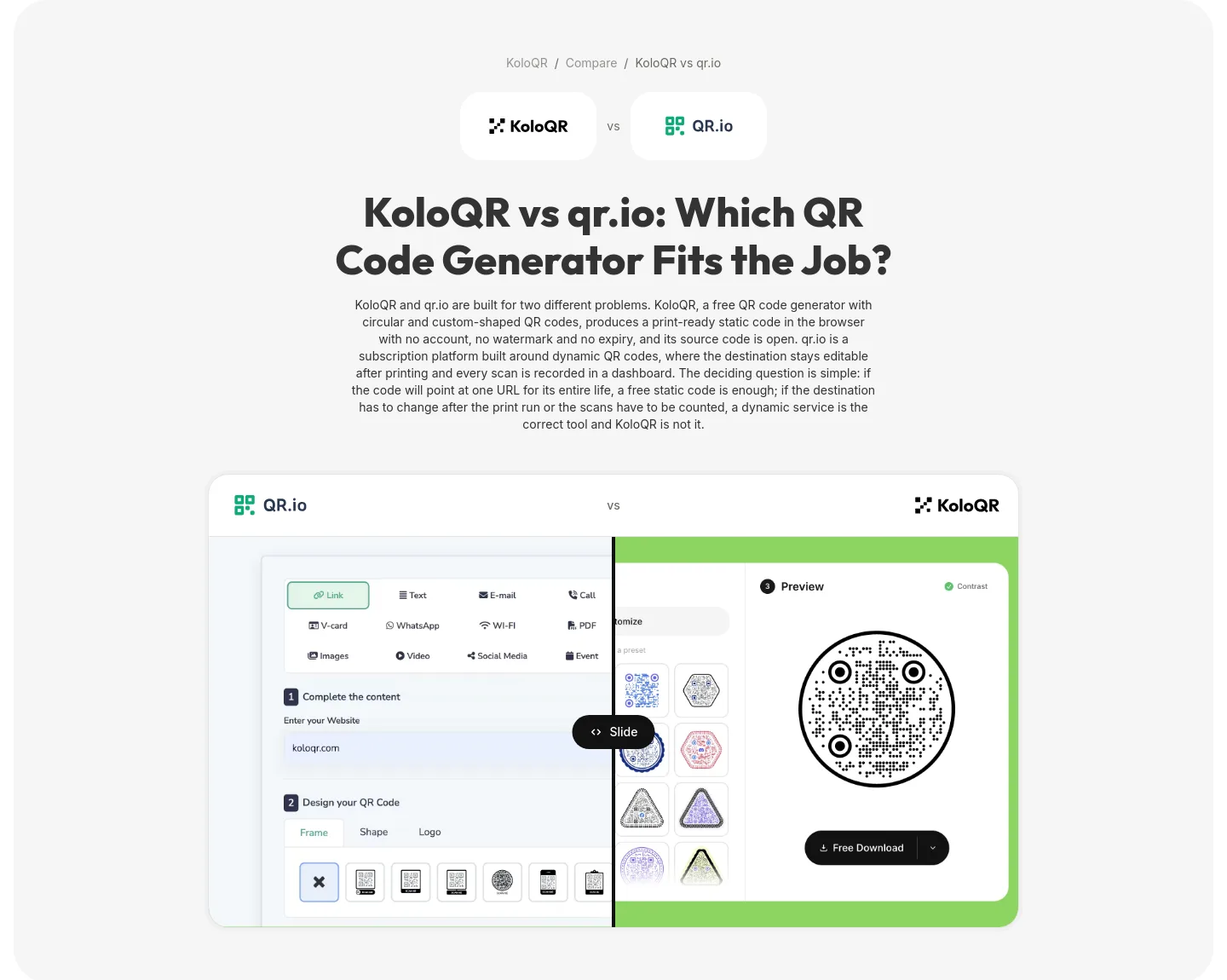 koloqr.com Hero section