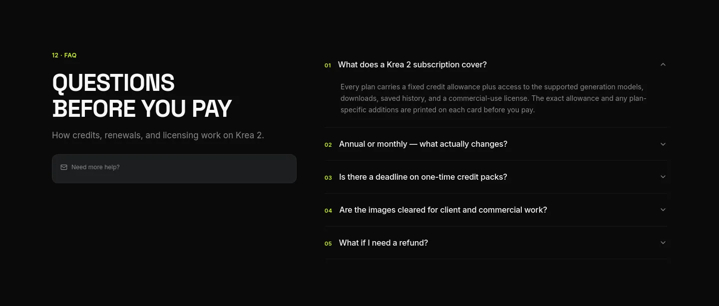 krea-2.pro FAQ section