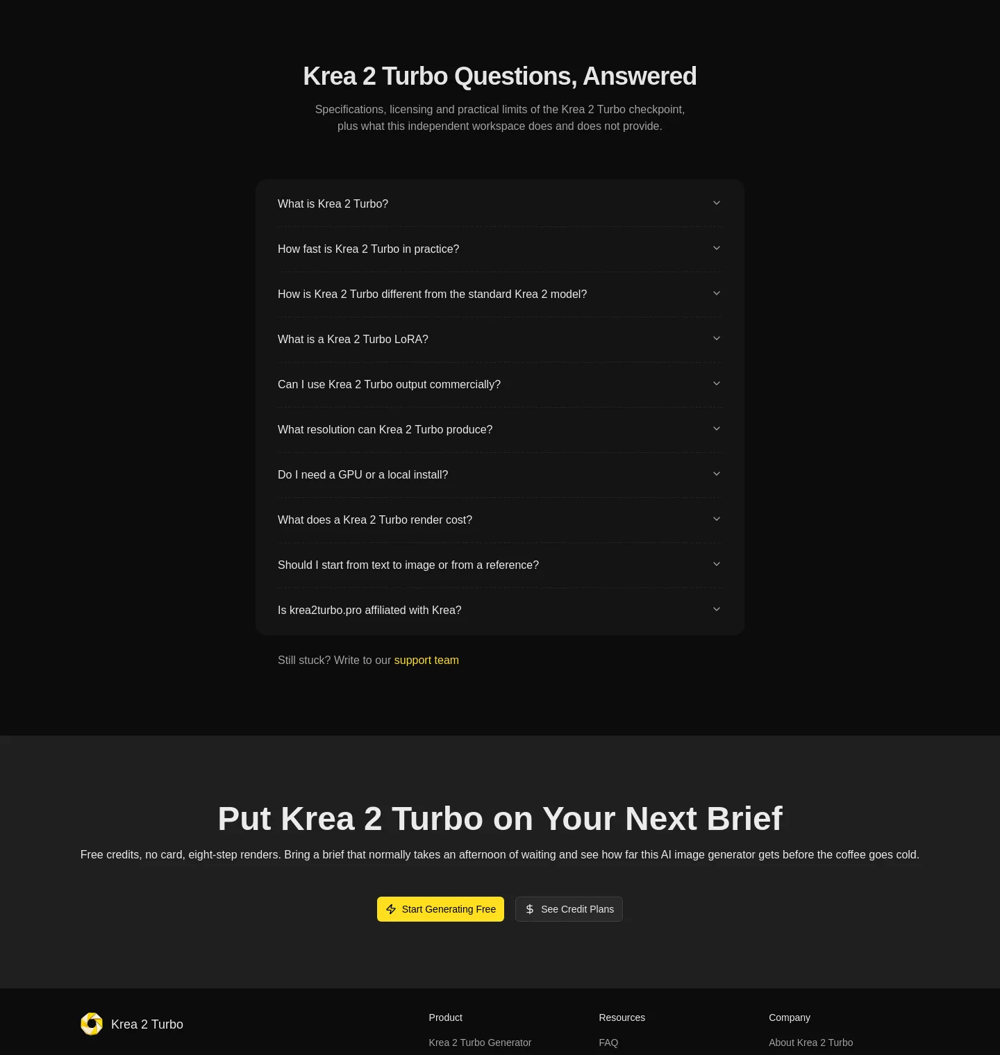 krea2turbo.pro FAQ section