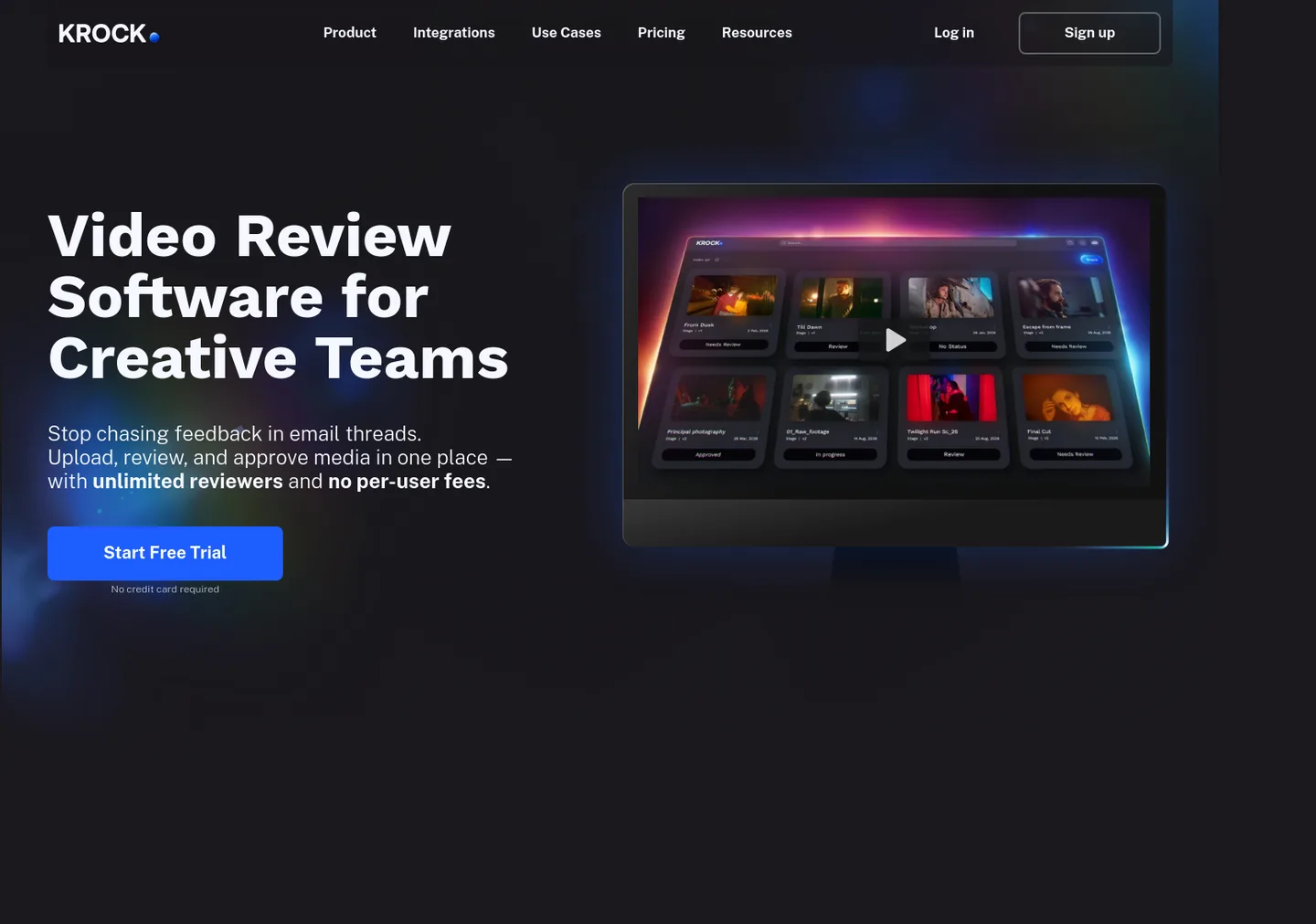 krock.io Hero section