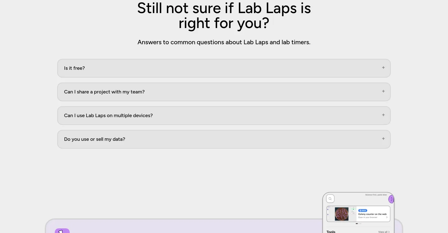 lablaps.com FAQ section