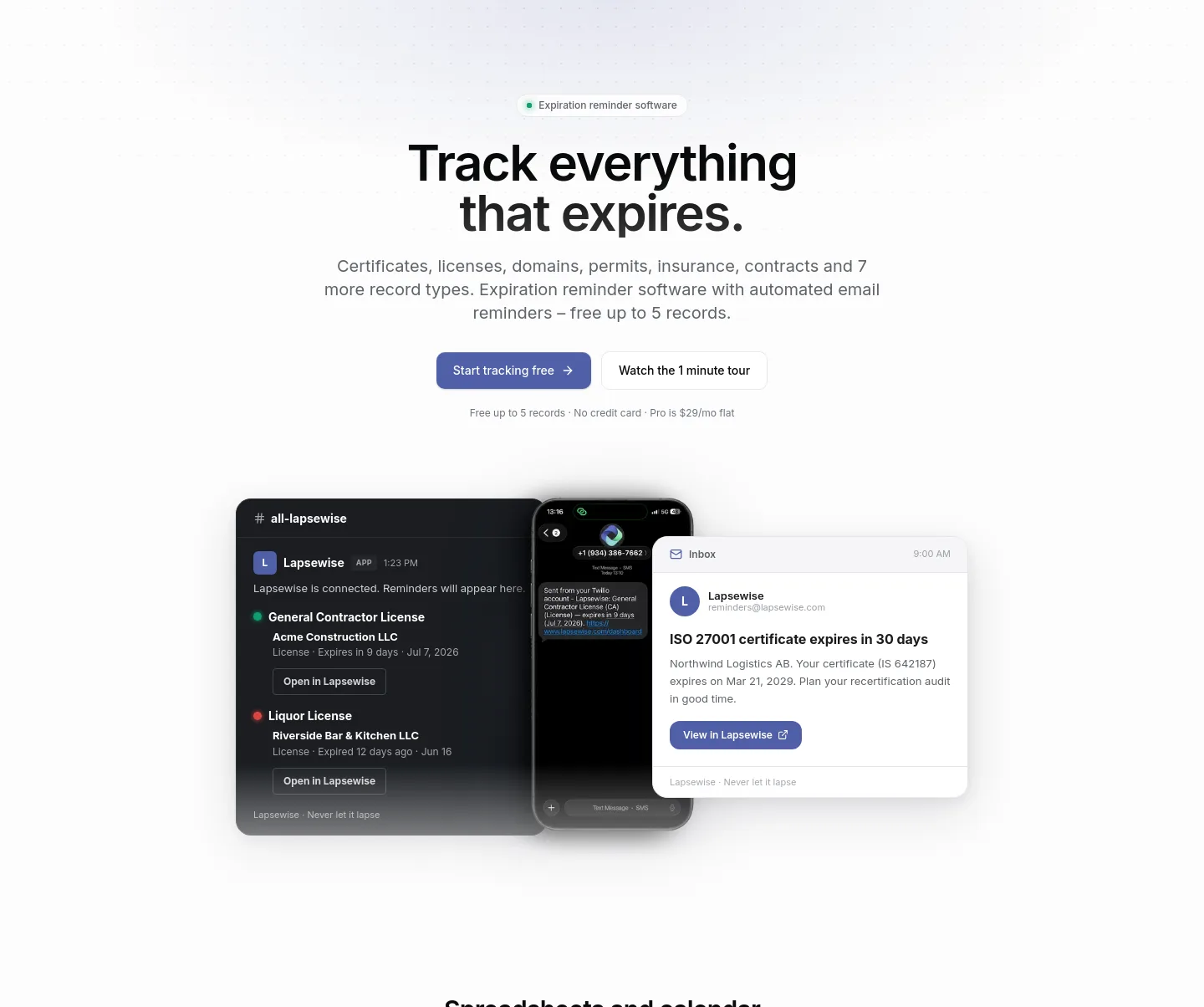 lapsewise.com Hero section