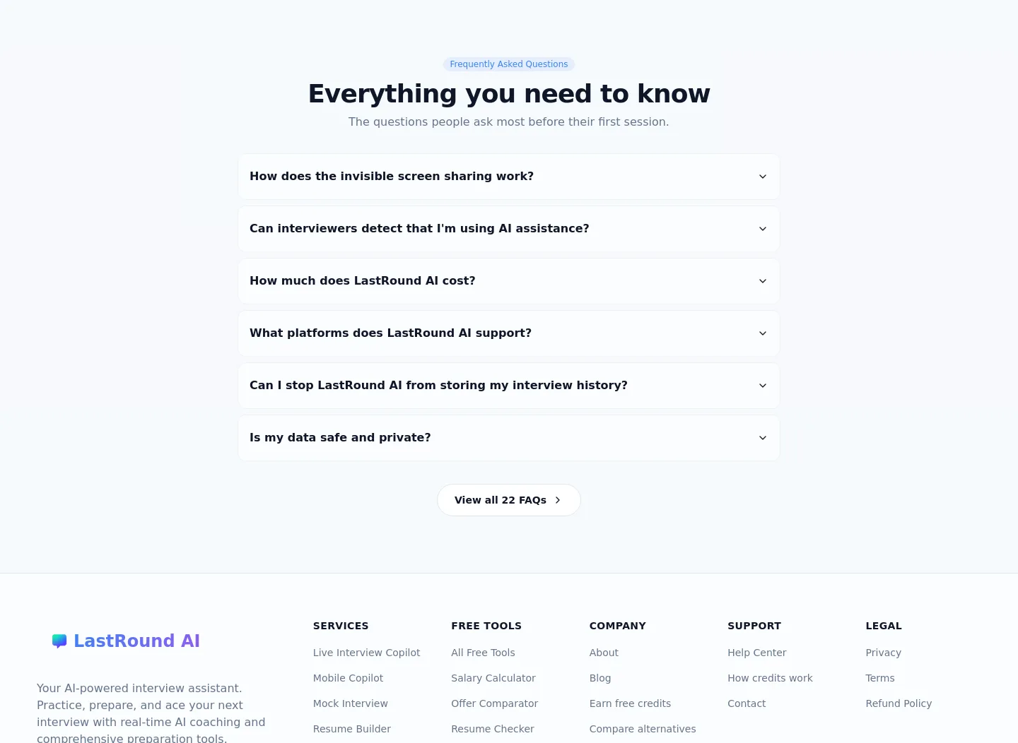 lastroundai.com FAQ section