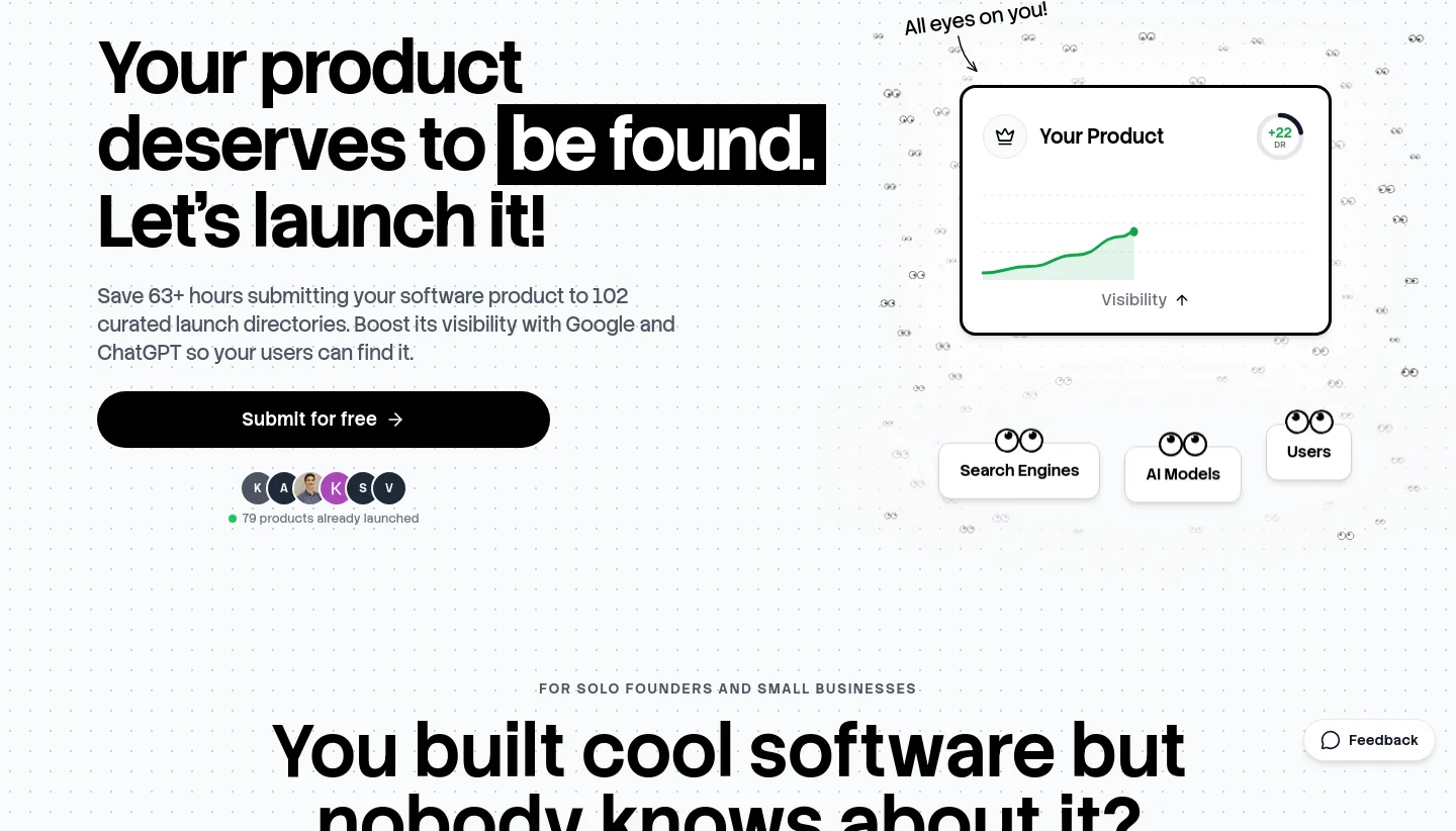 launchbert.com — a real Hero section