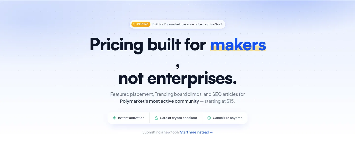 launchpoly.com Hero section
