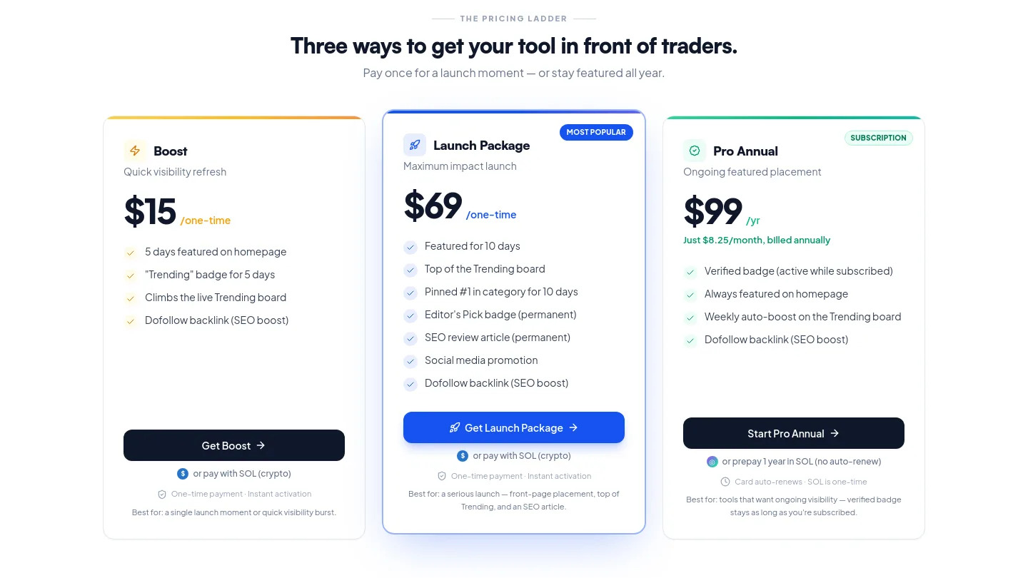 launchpoly.com Pricing section