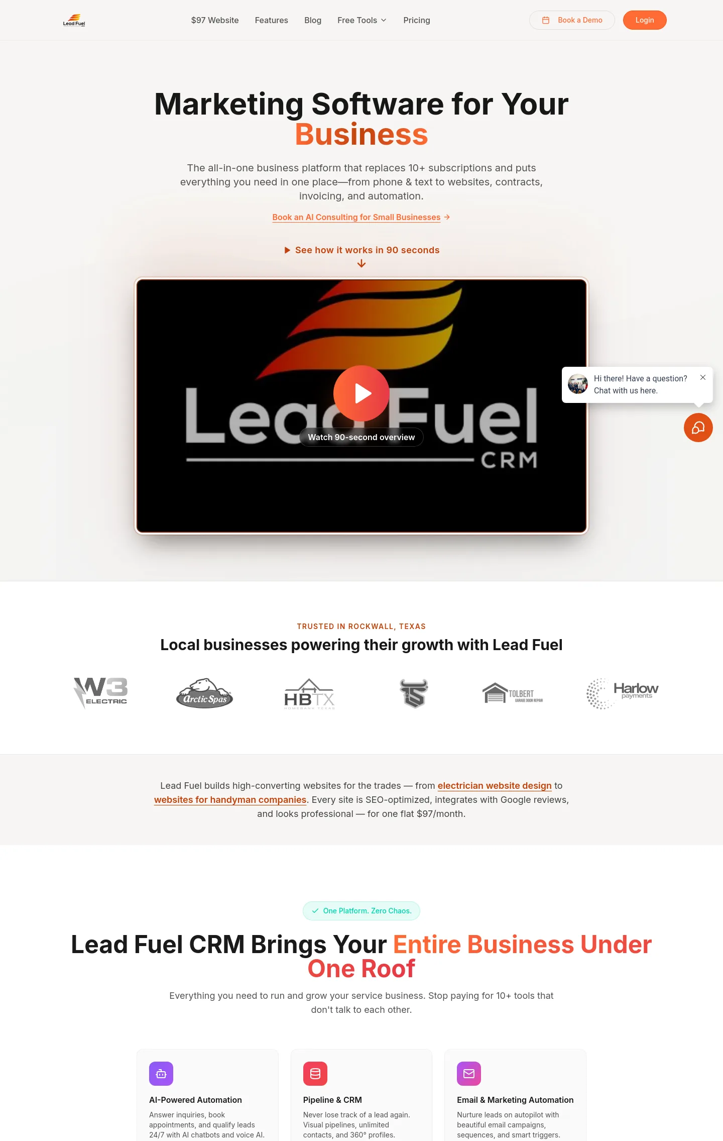 leadfuelcrm.com — a measured funnel