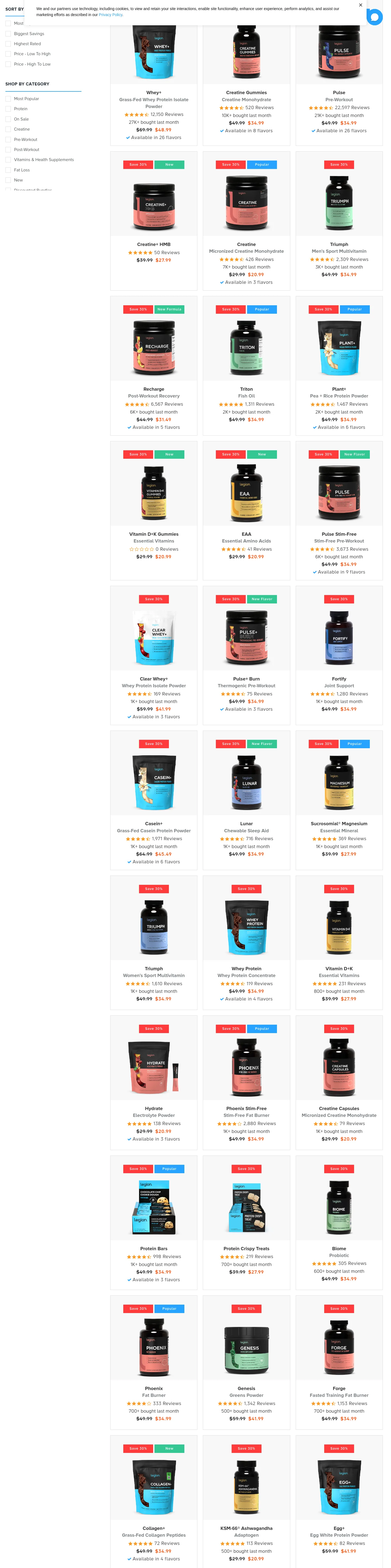 legionathletics.com Pricing section