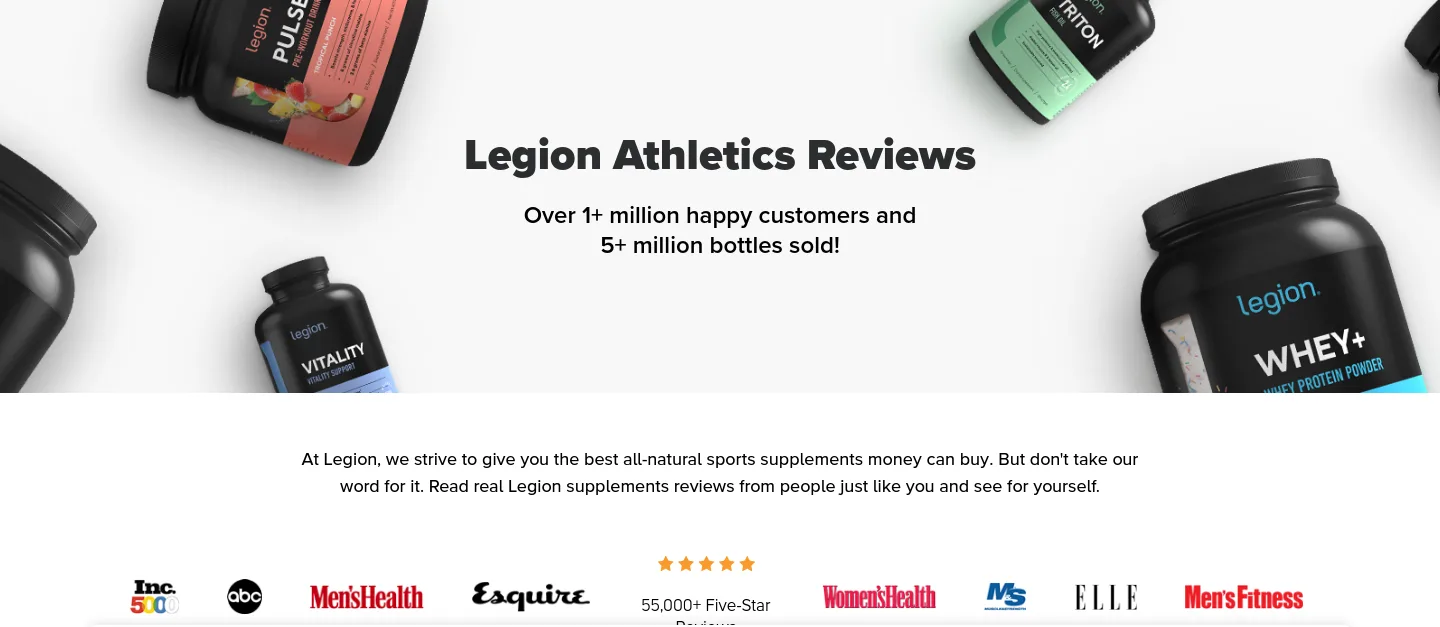 legionathletics.com Hero section