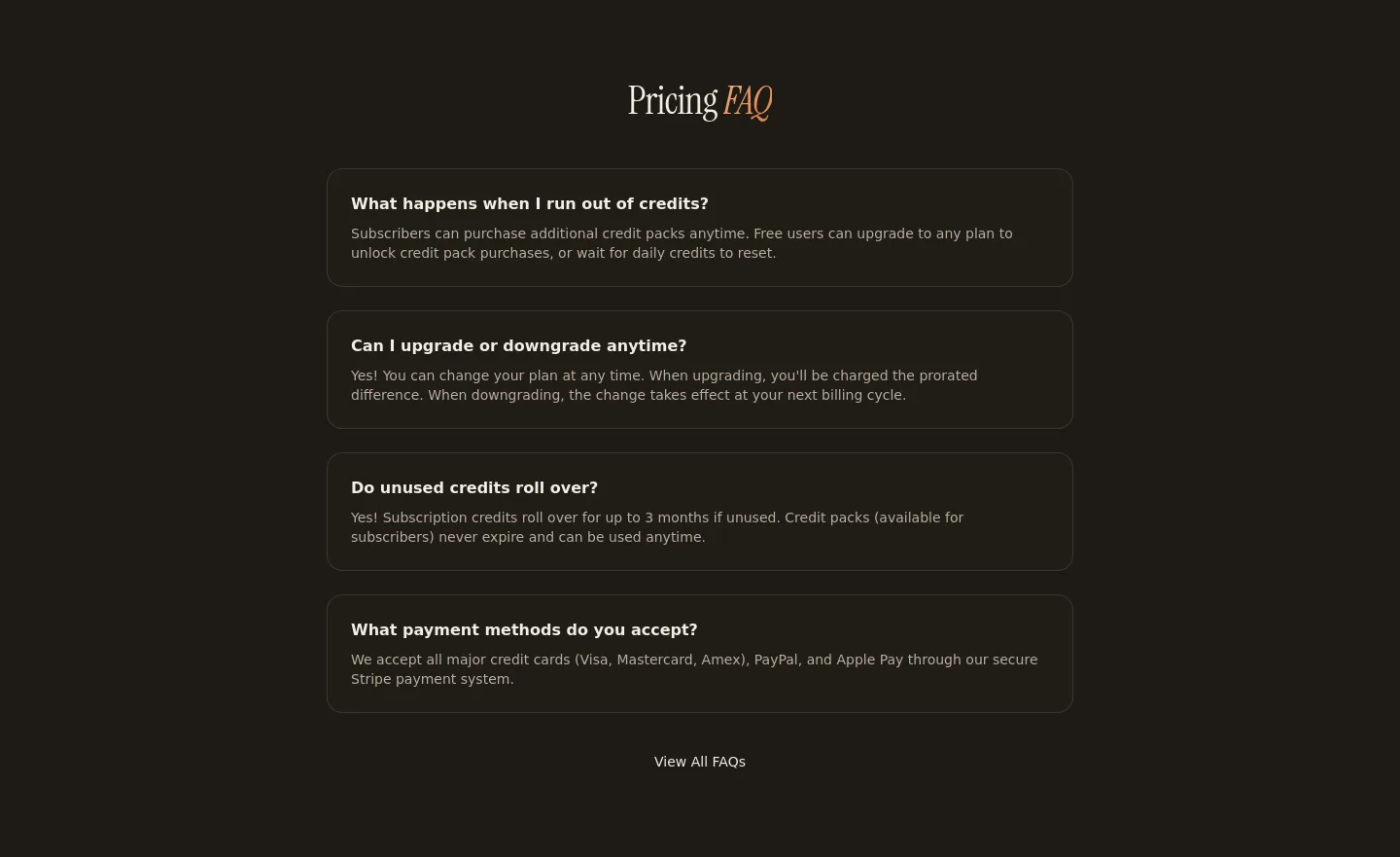 lensgo.ai FAQ section