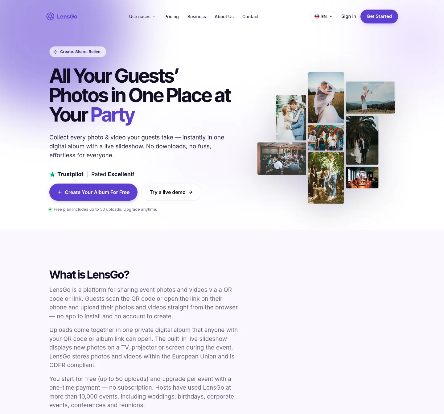 lensgo.app — a real Hero section
