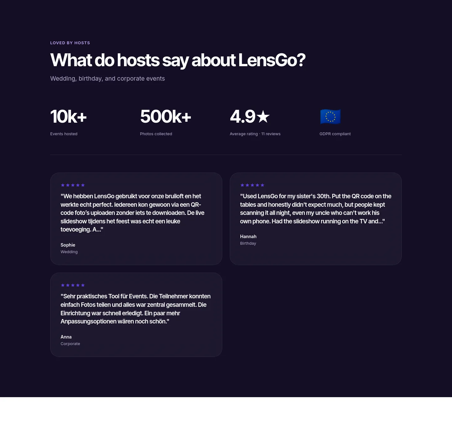 lensgo.app — a real Logo Wall section