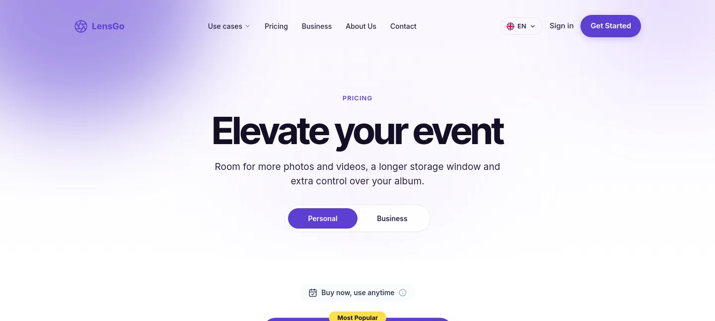 lensgo.app Hero section