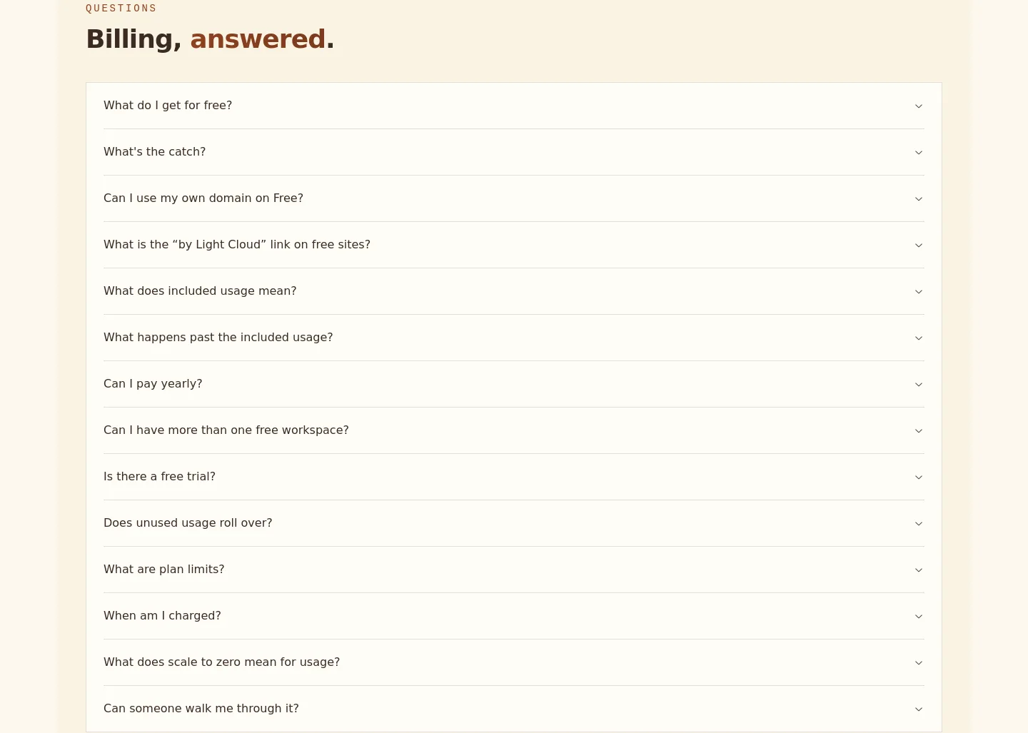light-cloud.com FAQ section