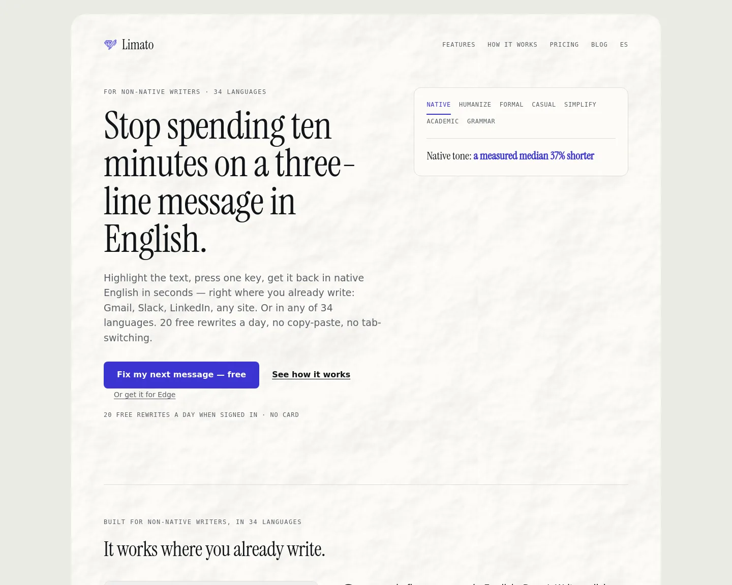 limato.app — a measured funnel