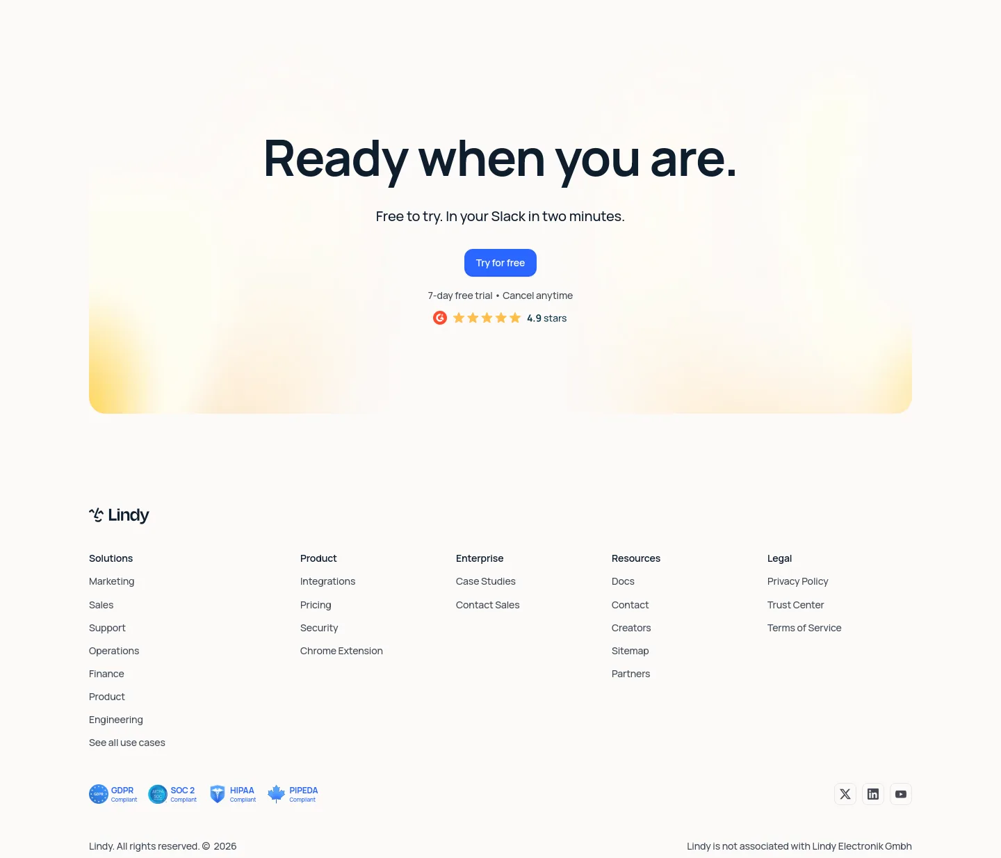 lindy.ai CTA section