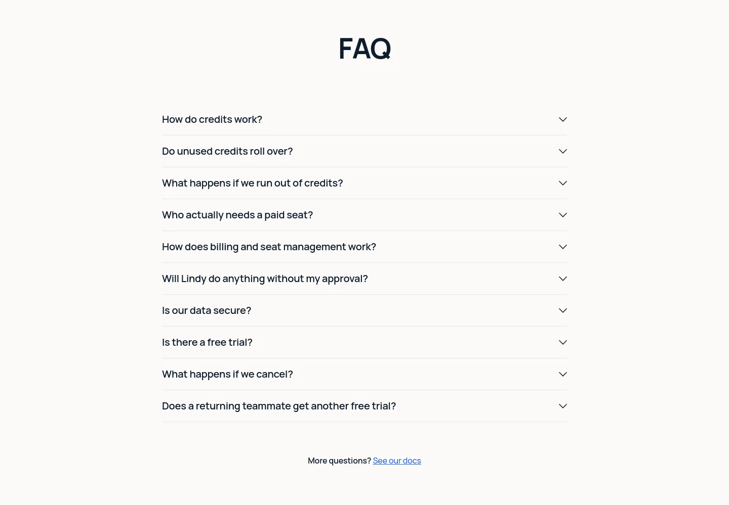 lindy.ai FAQ section