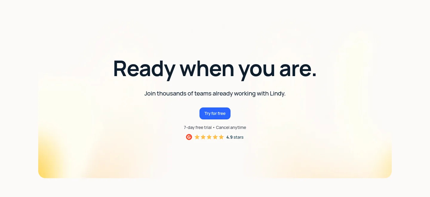 lindy.ai CTA section