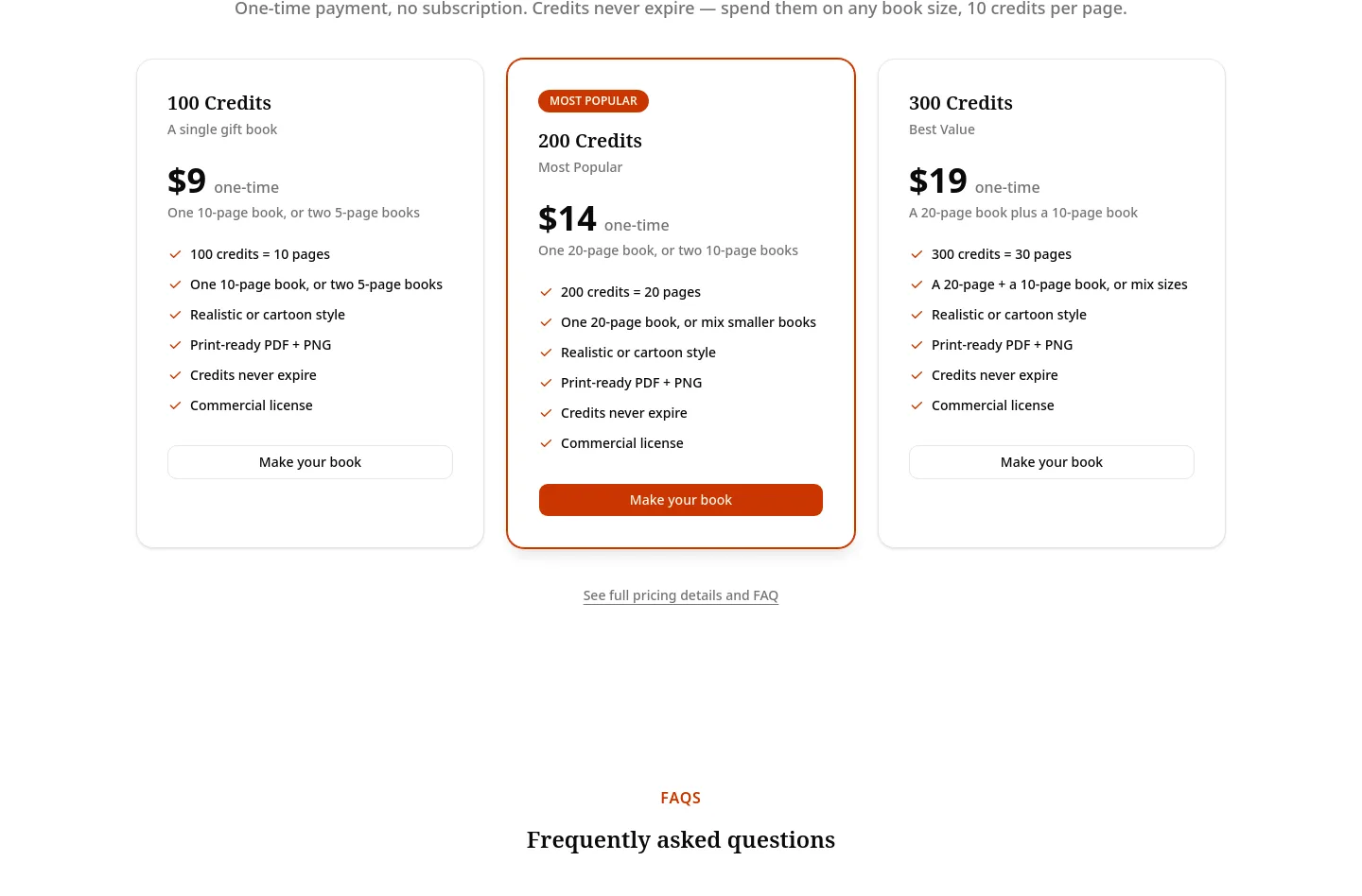 lineart.ai Pricing section