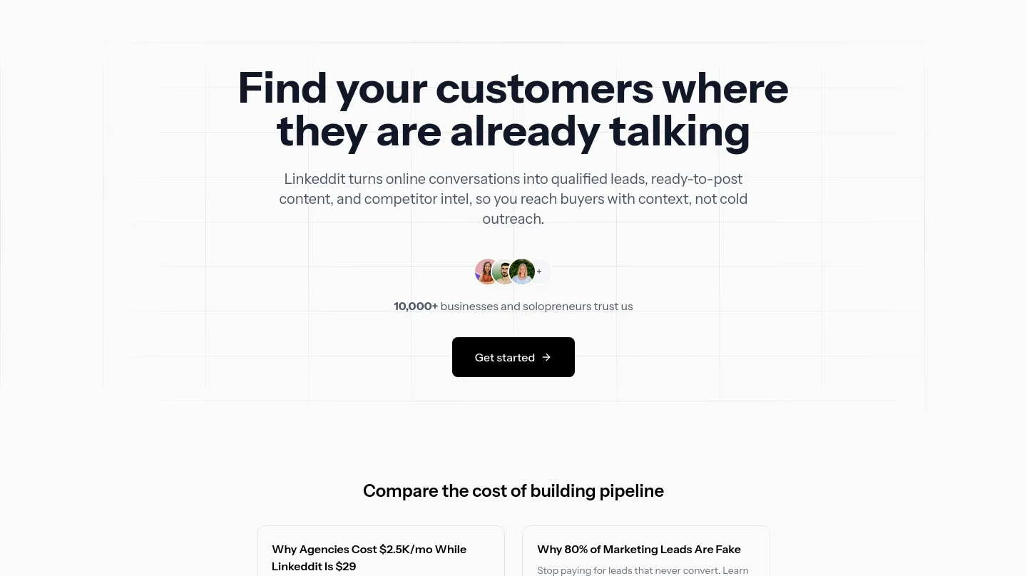 linkeddit.com — a real Stats section
