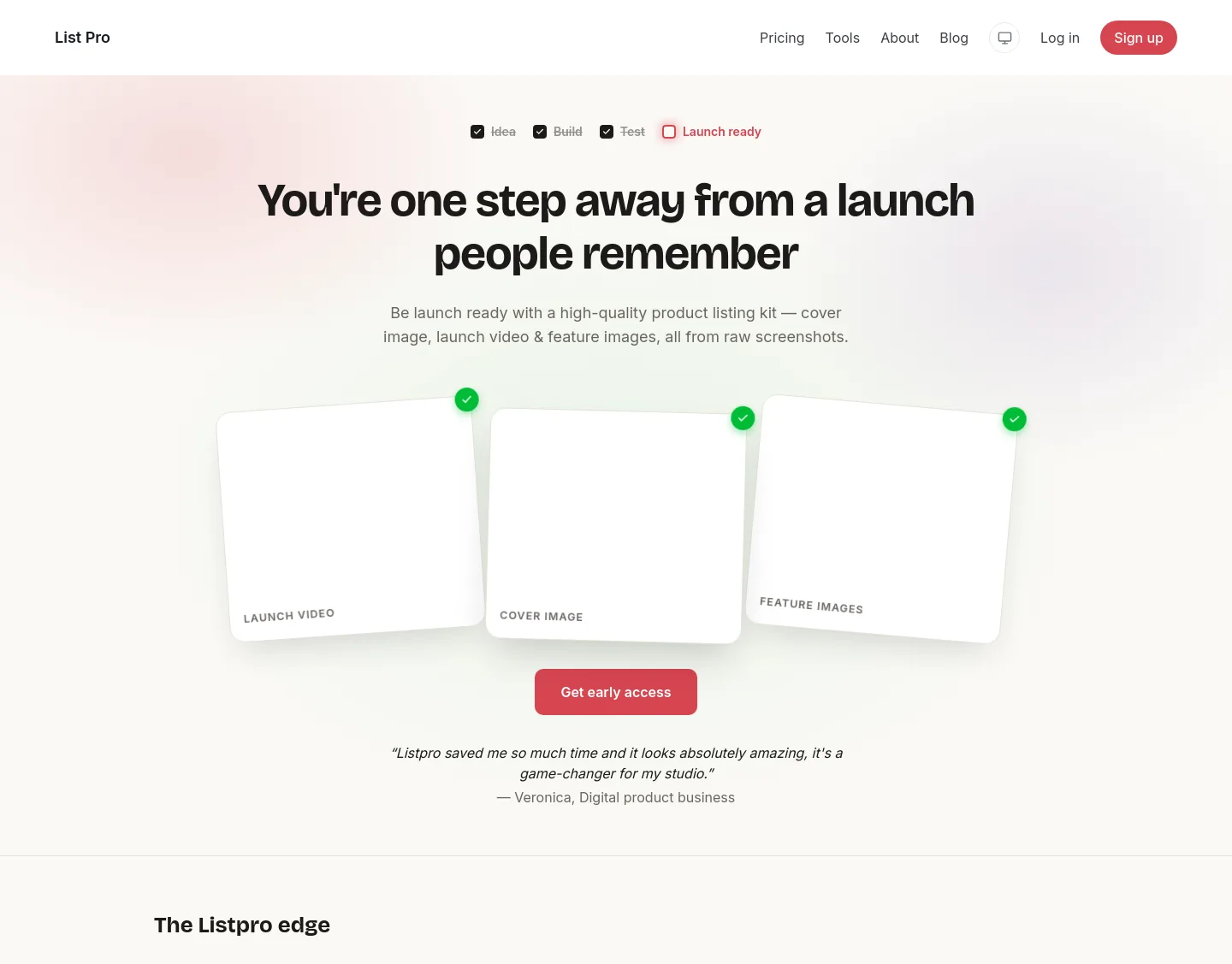 listpro.app — a measured funnel
