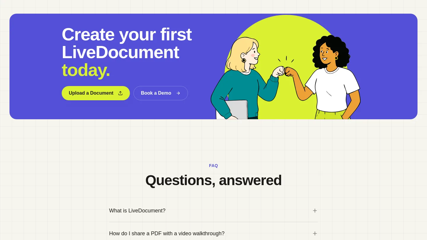 livedocument.com CTA section