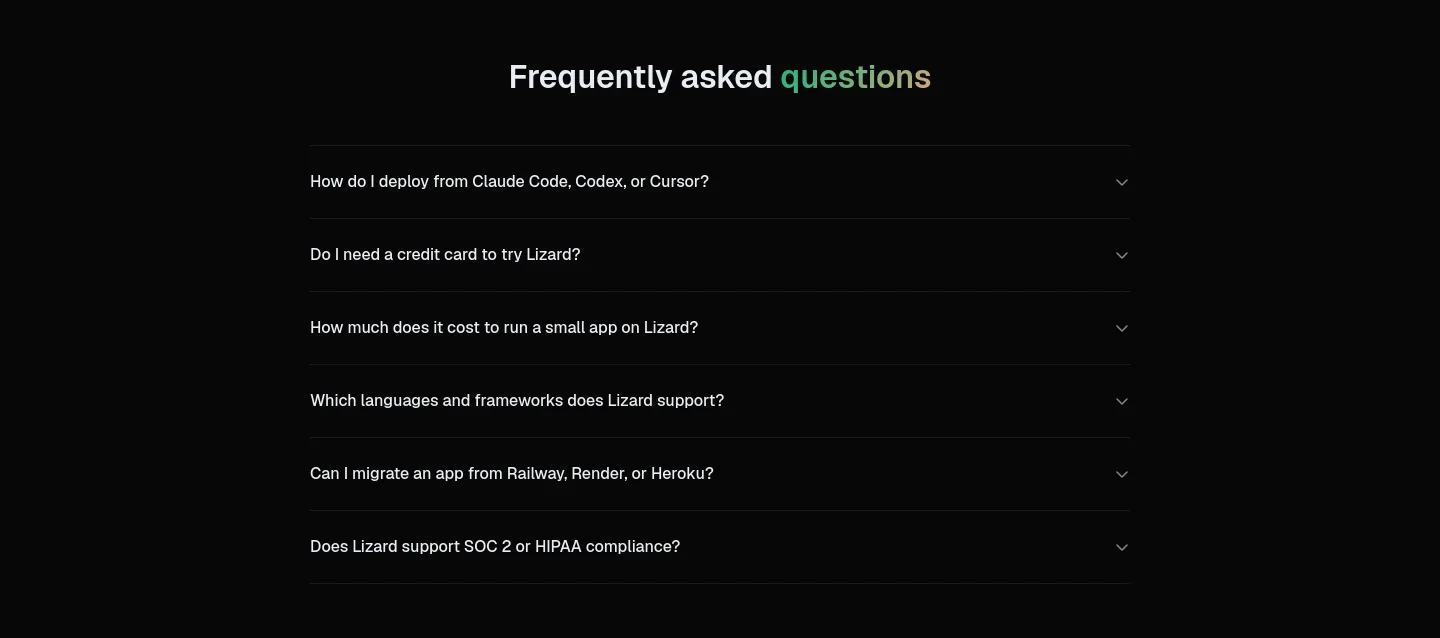 lizard.build FAQ section
