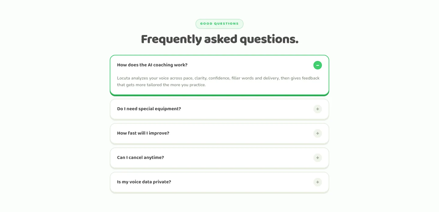 locuta.in FAQ section