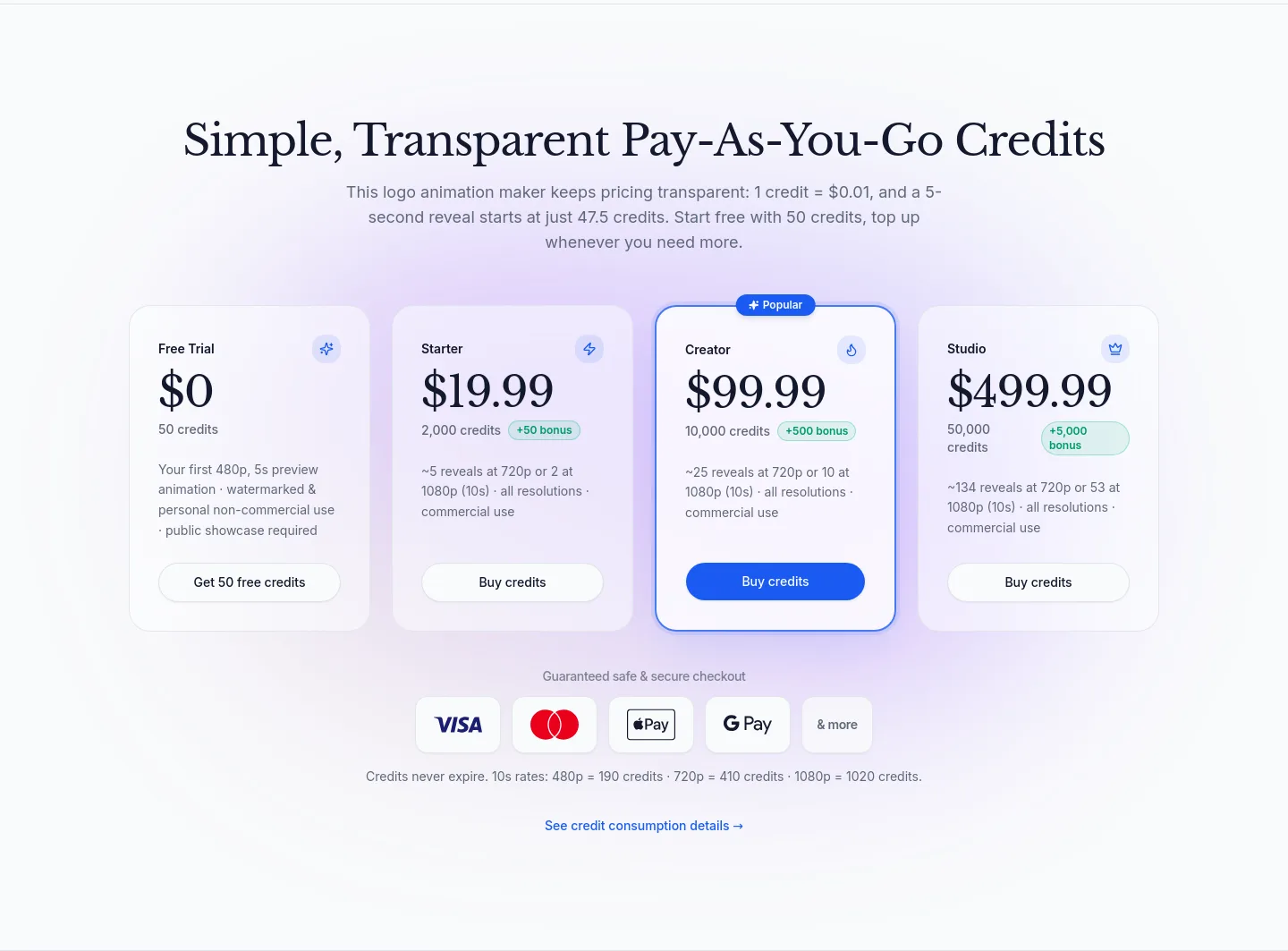 logoteddy.com Pricing section
