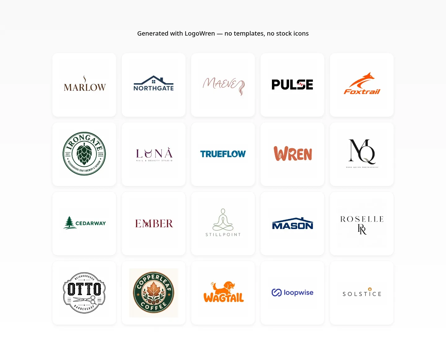 logowren.com — a real Logo Wall section
