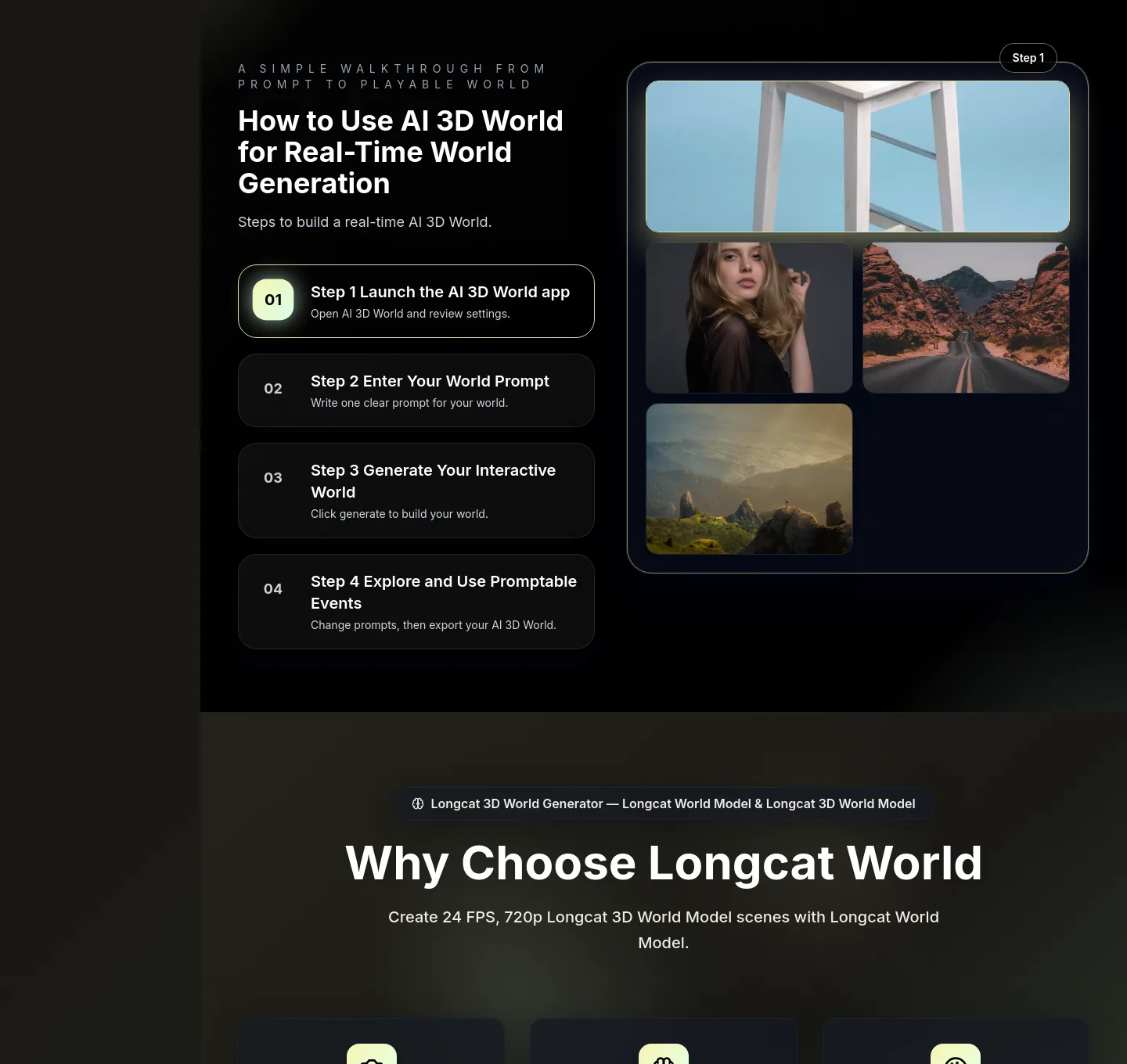 longcatworld.com Features section