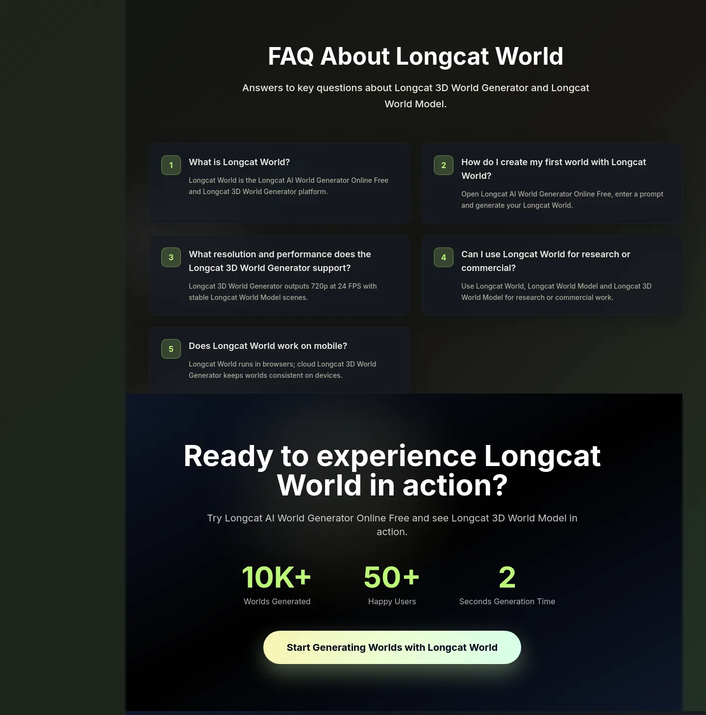 longcatworld.com FAQ section