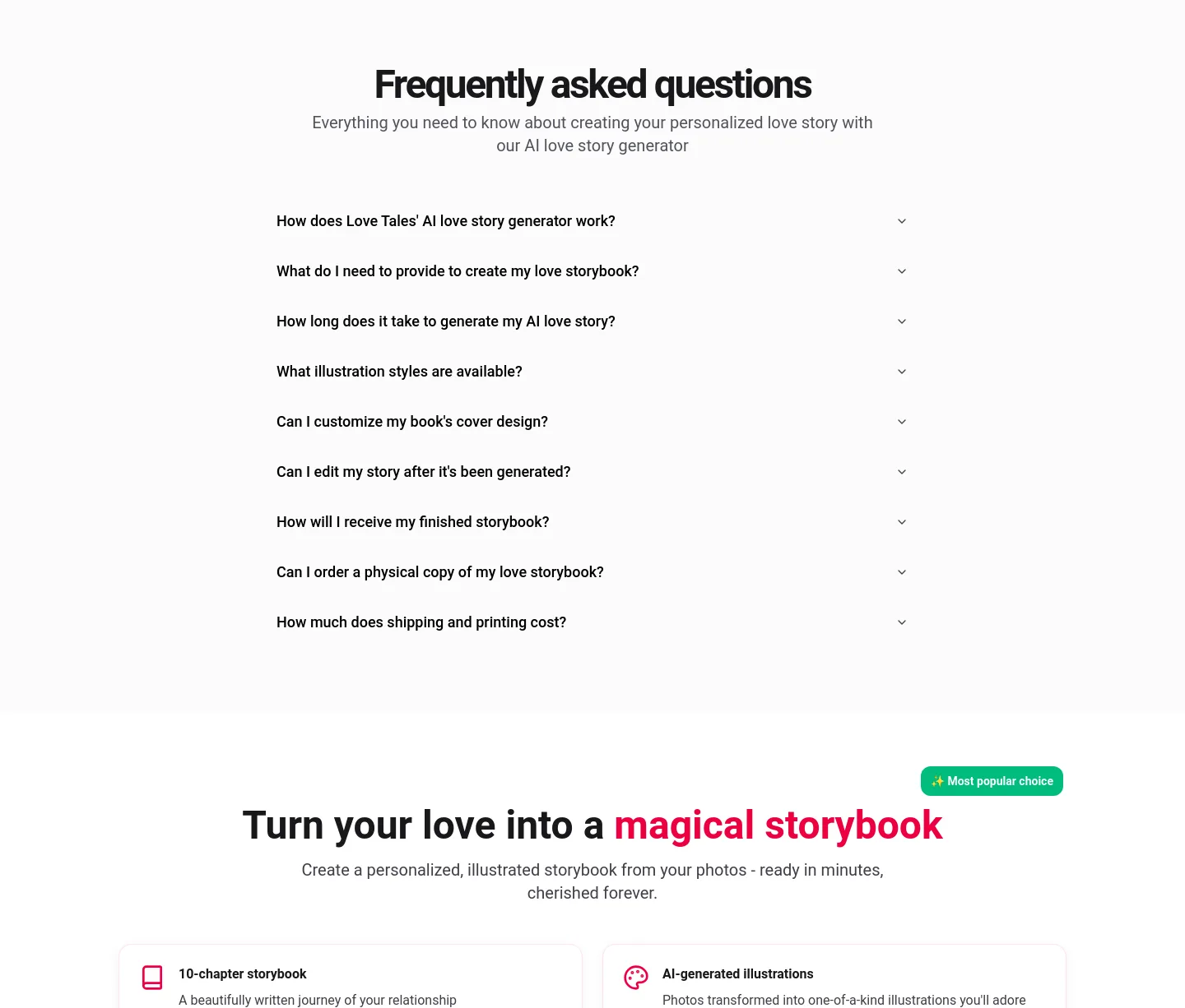 lovetales.ai FAQ section