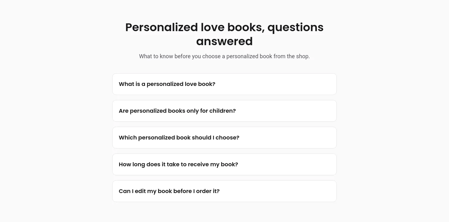 lovetales.ai FAQ section