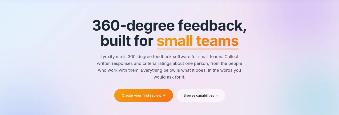 lynxify.me Hero section