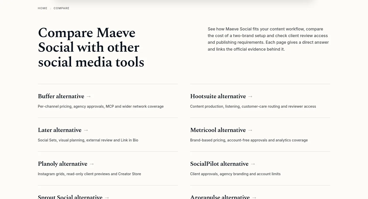 maevesocial.com Hero section