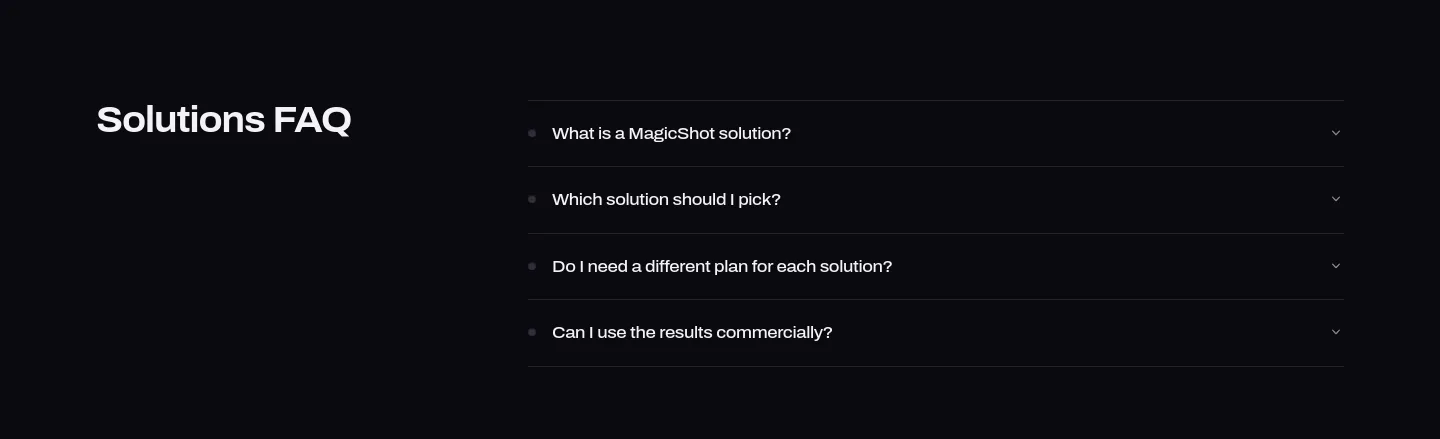 magicshot.ai FAQ section