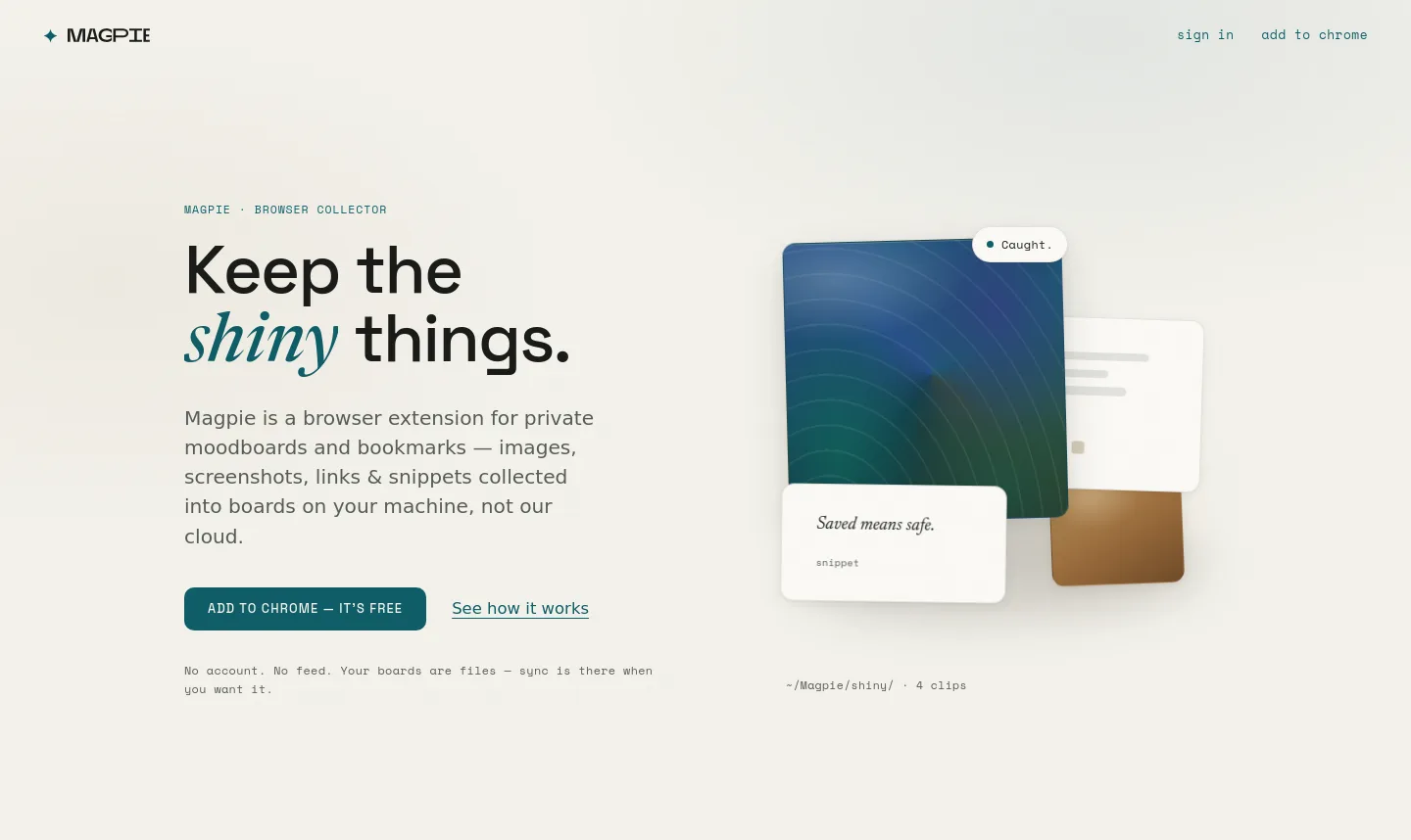 magpie.ee — a real Hero section