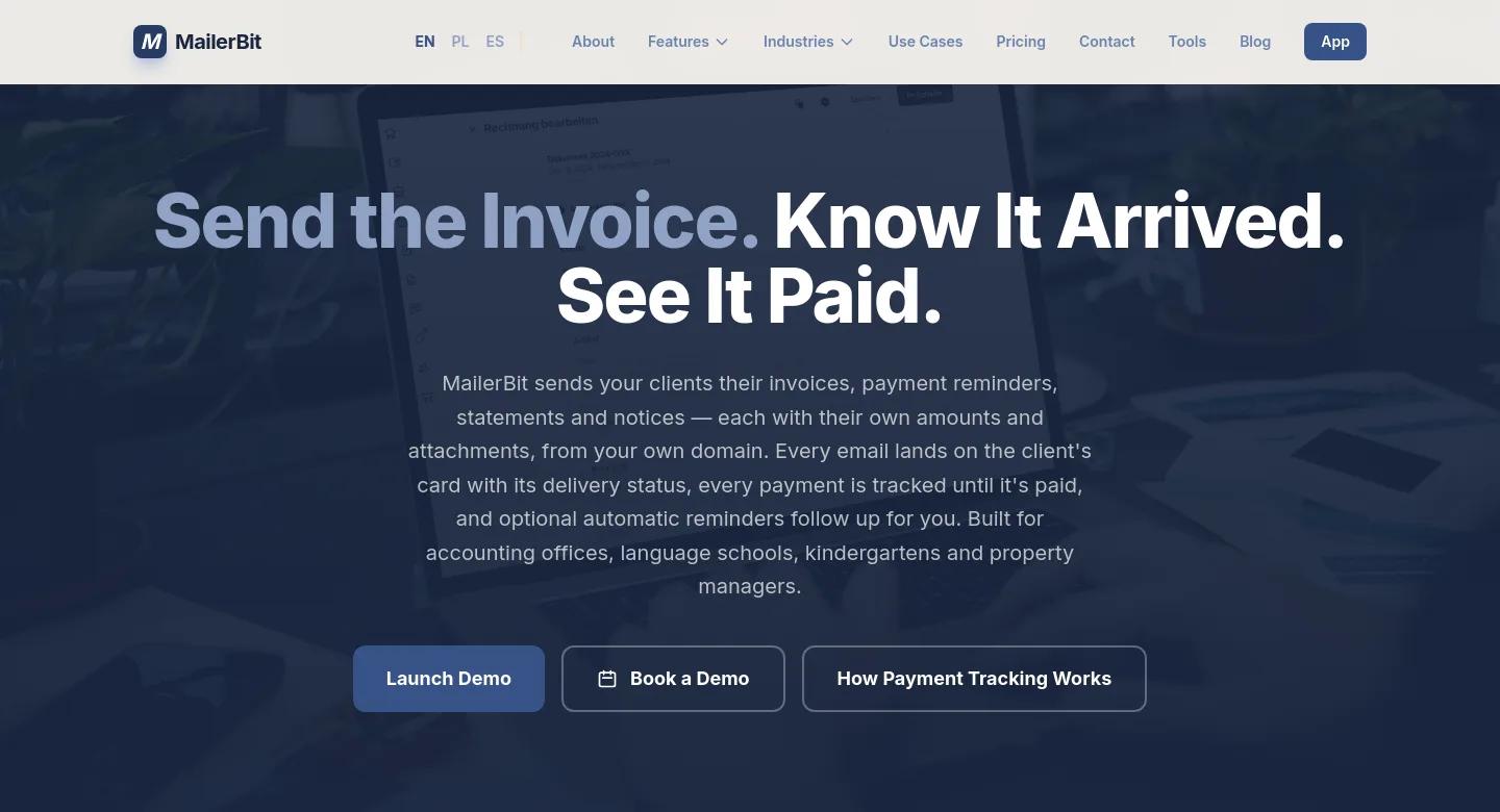 mailerbit.com Hero section